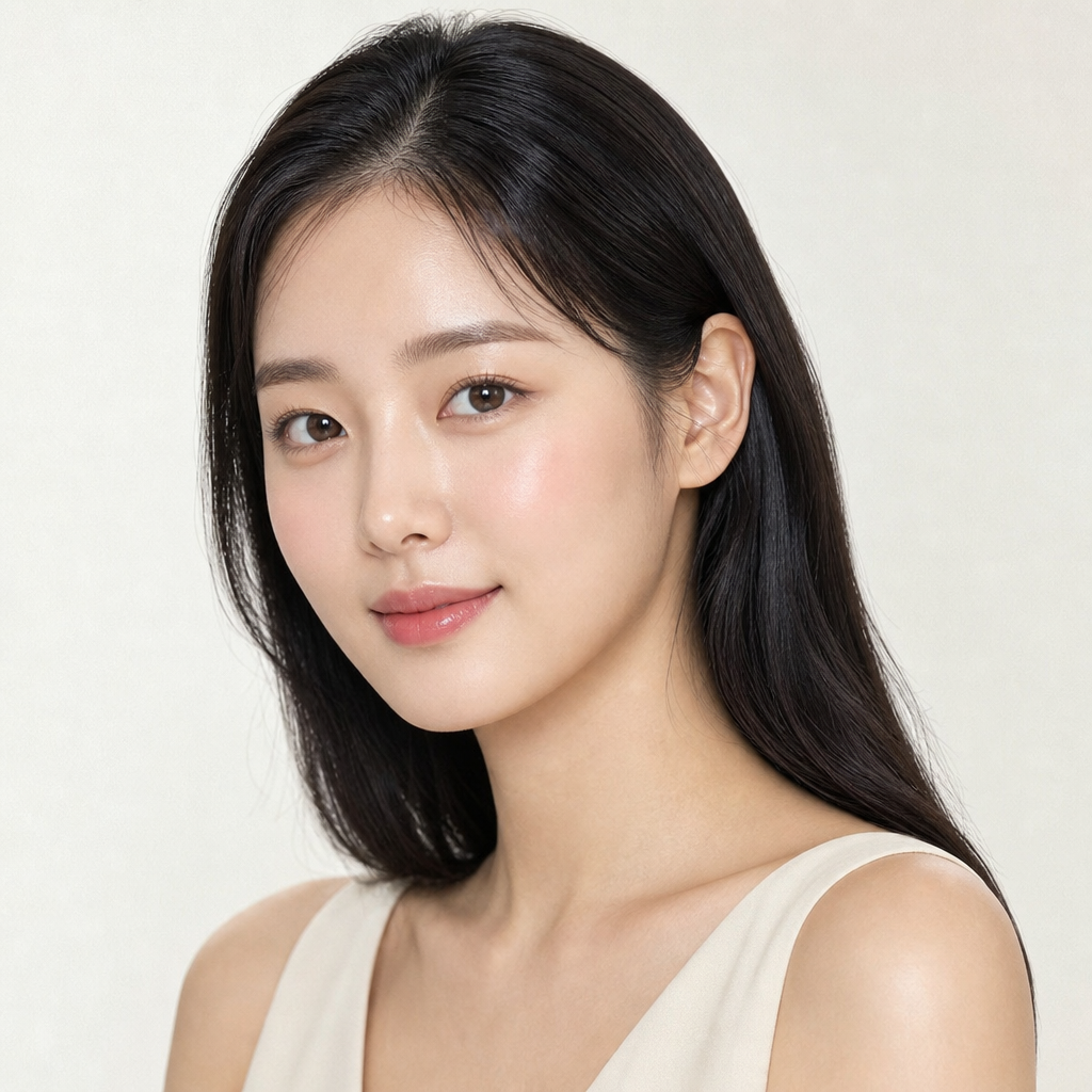 볼과 턱선의 균형을 살펴봅니다