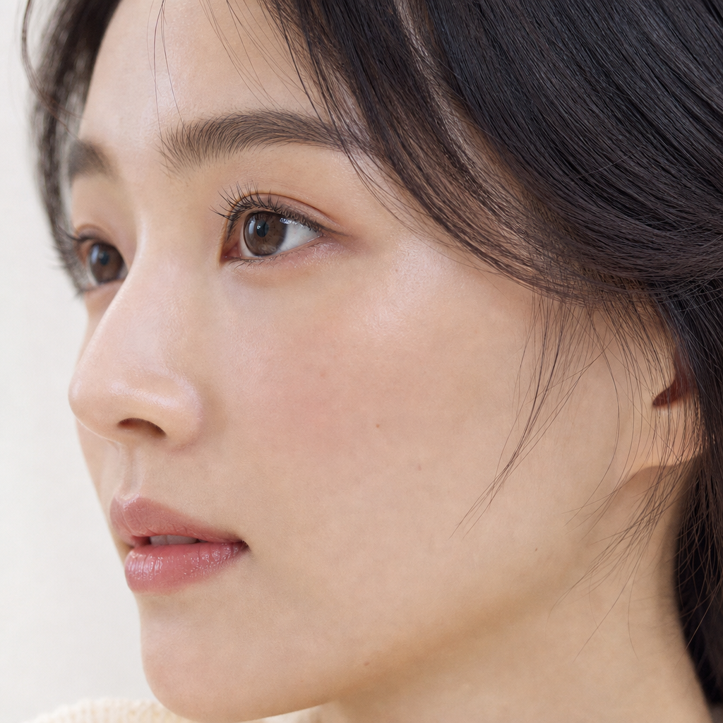 눈밑과 인접 피부를 살펴봅니다