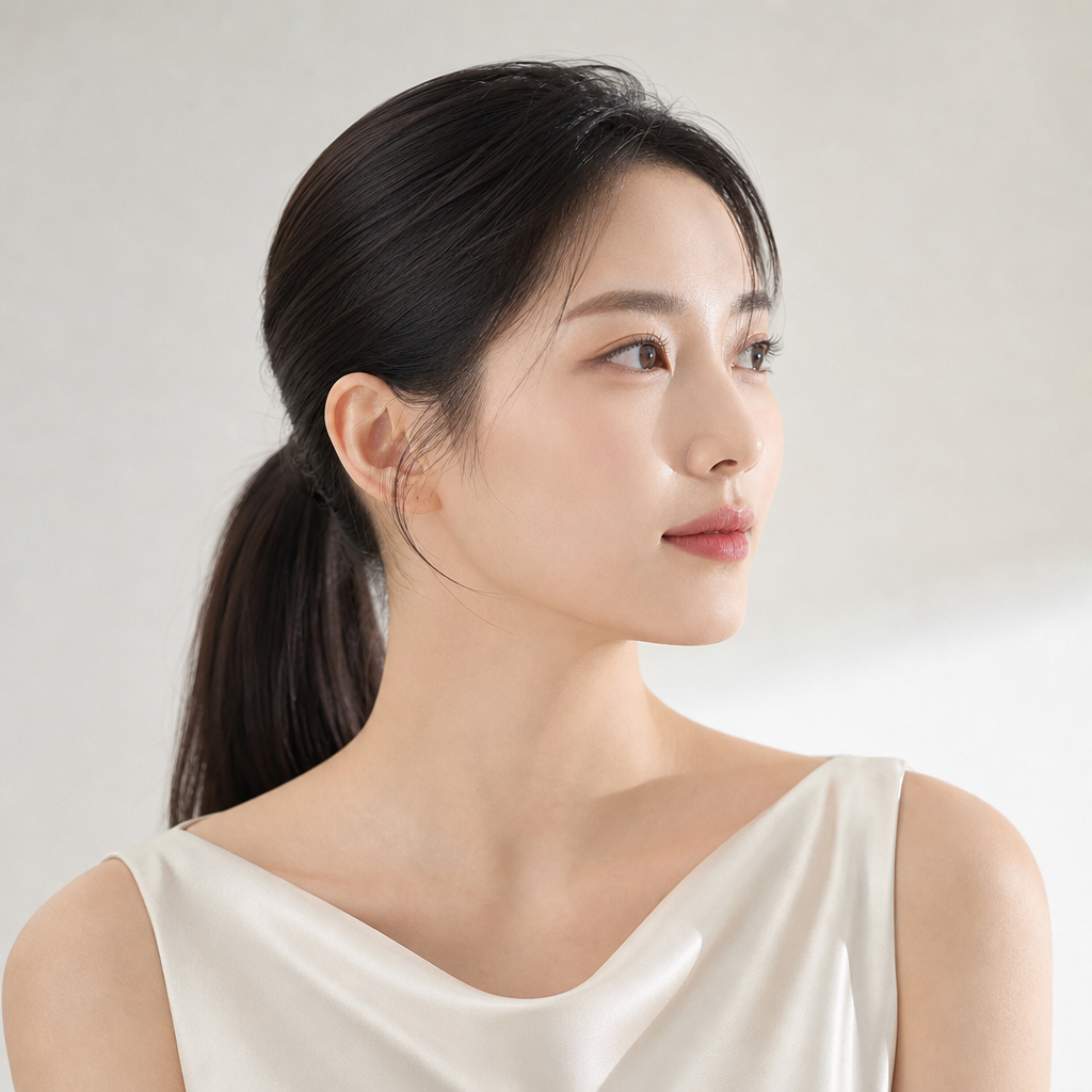 턱밑 지방과 윤곽을 함께 봅니다