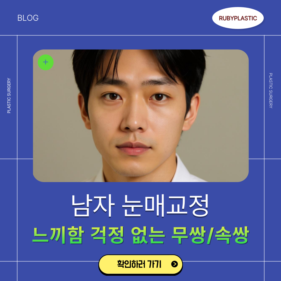 강남 신사역 성형외과 남자 눈매교정, 무쌍과 속쌍 디자인과 회복기간