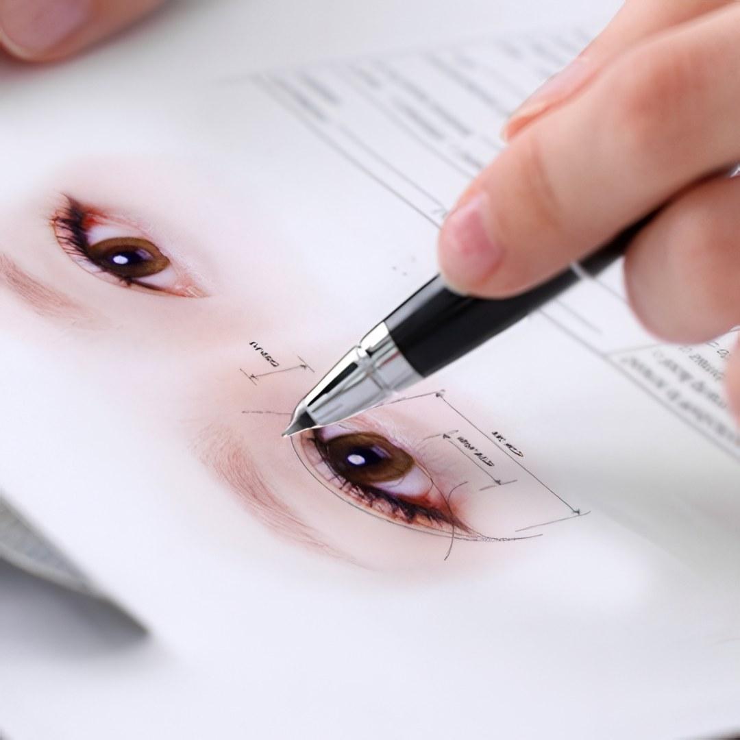 쌍꺼풀 라인의 두께를 섬세하게 조절합니다.