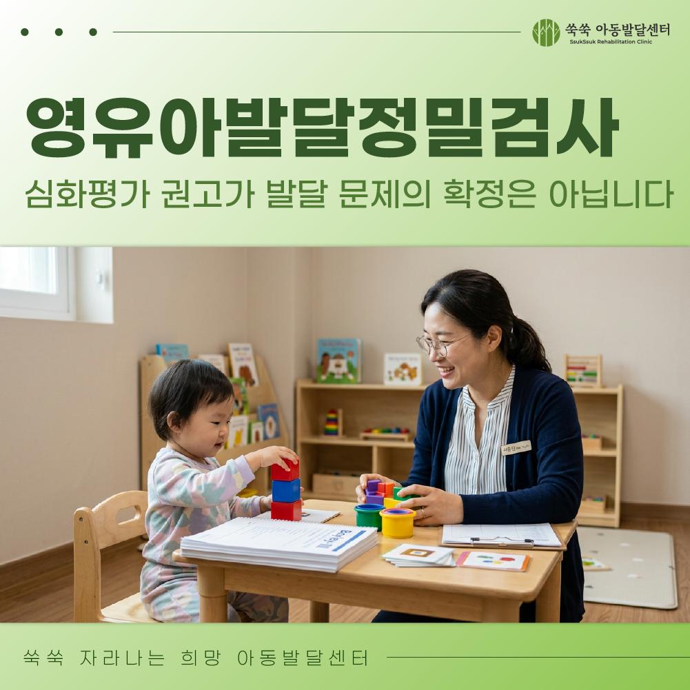 서초동 아동발달센터 영유아발달정밀검사, 심화평가 권고의 의미