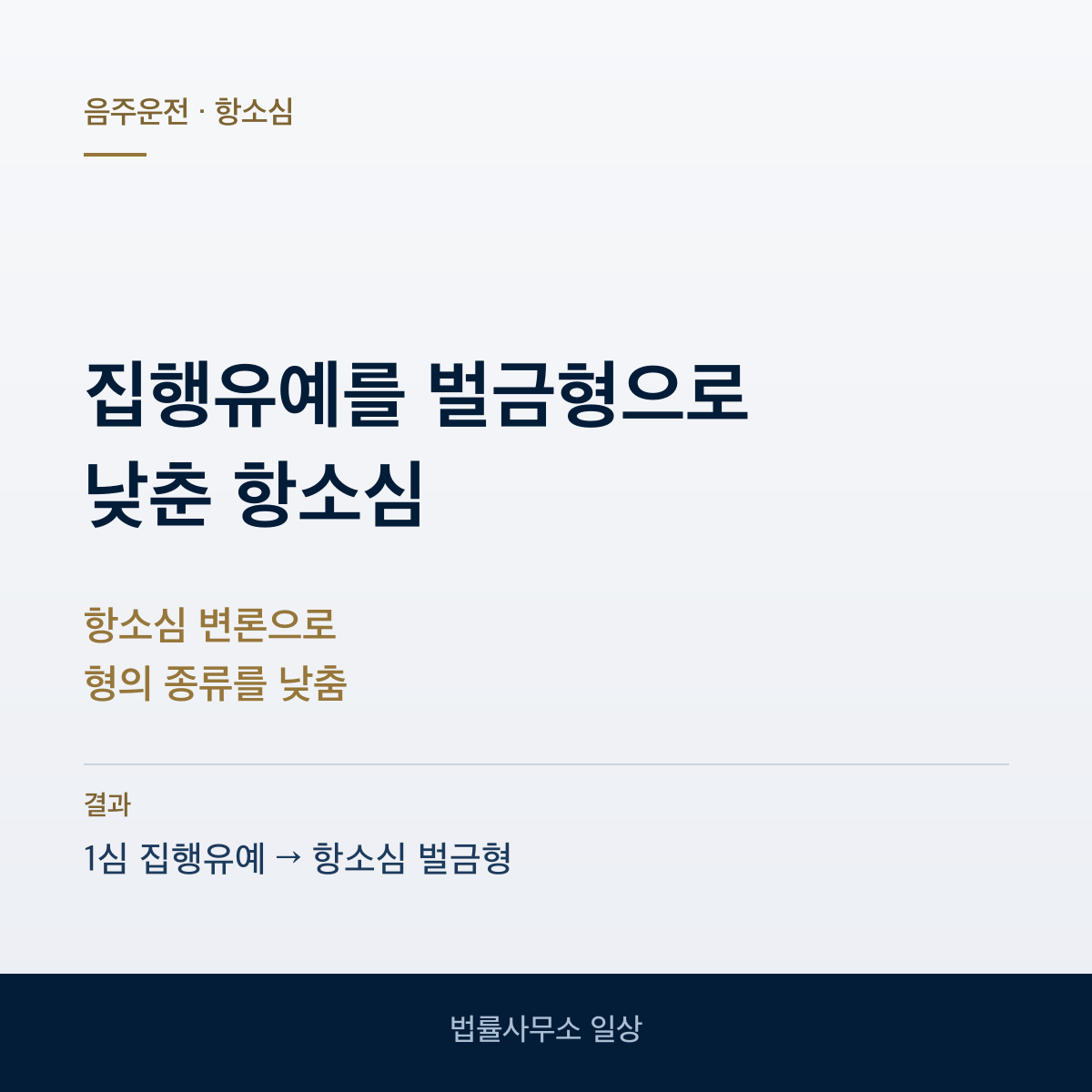 음주운전 1심 집행유예, 항소심에서 벌금형