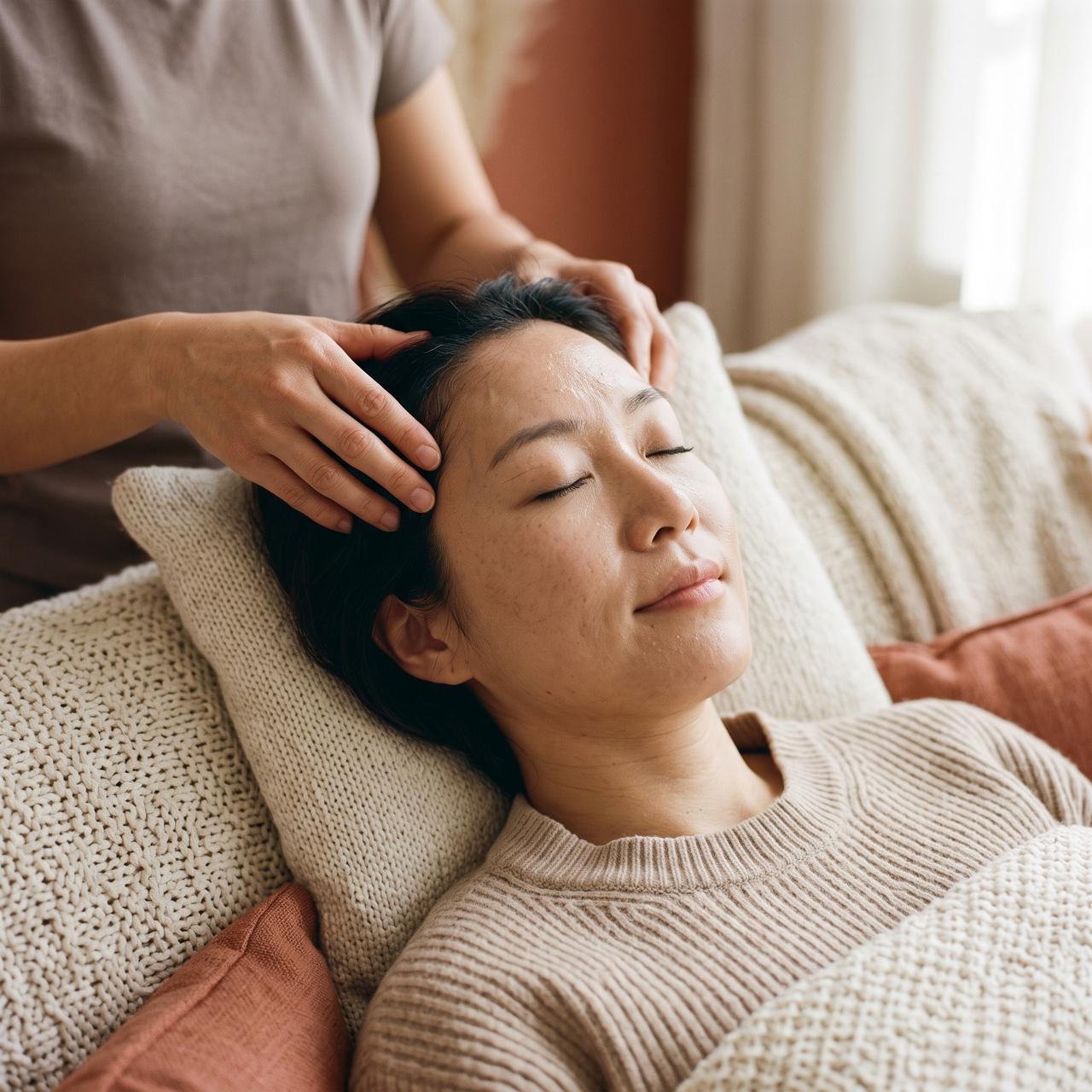 Cooling scalp heat to ease headaches, insomnia and hair loss